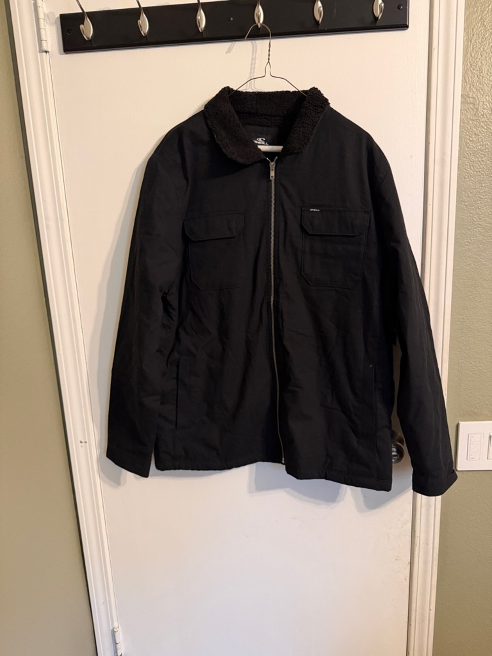 O'Neill Black Sherpa Collar Field Jacket size XL